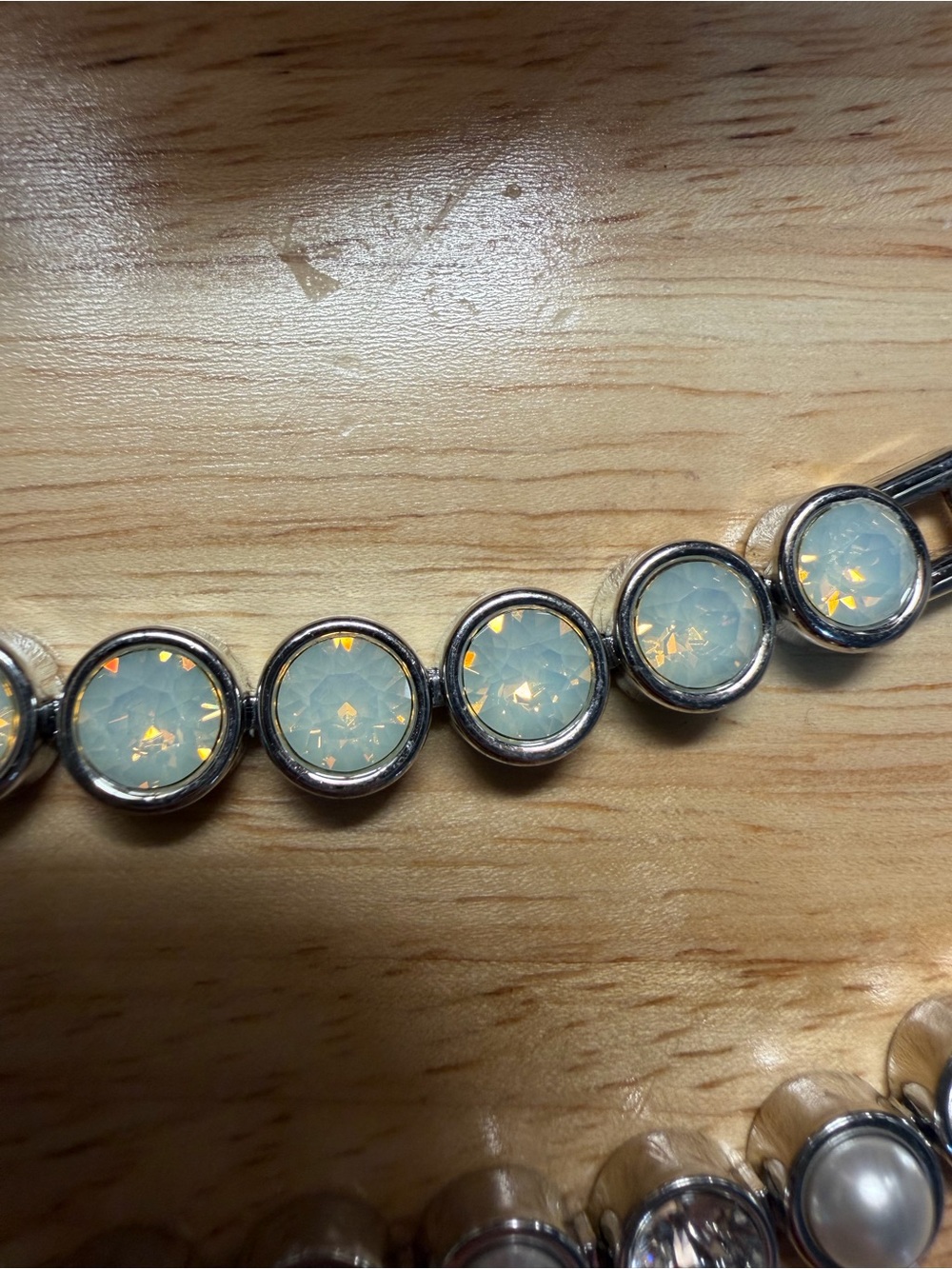 Opal & Pearl Silver-Tone Ice Bracelets - White Opal & Pearl Touchstone Crystal - Picture 3 of 3